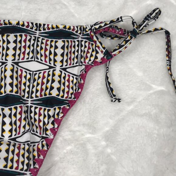 New Volcom Nomad Tide Skimpy Bikini Low Coverage Geometric Bottom Cut Out XL - Picture 4 of 6